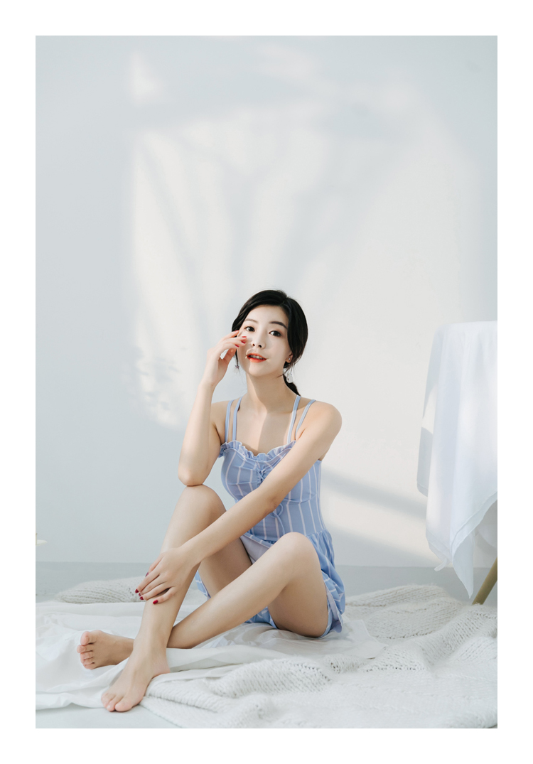 Áo tắm Mulang 2018 mới Hàn Quốc nhỏ tươi sinh viên bảo thủ kiểu váy liền thân ngực nhỏ tắm nước nóng mùa xuân cho nữ áo bơi liền thân dài tay
