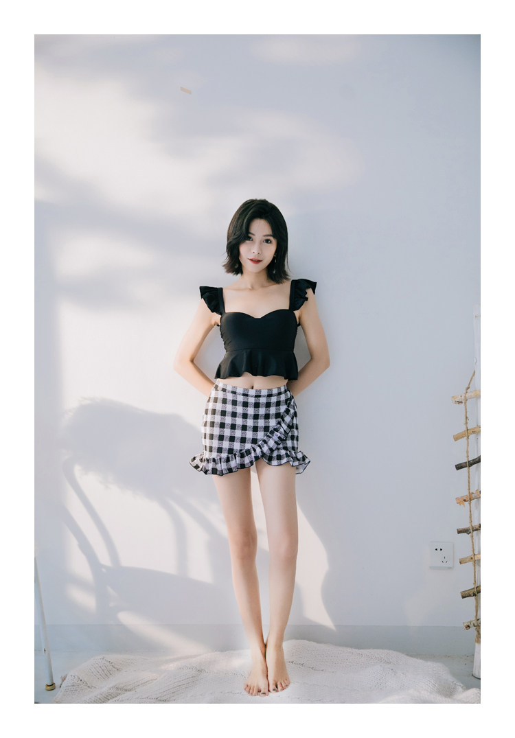 Ngực nhỏ tụ tập áo tắm nữ váy eo cao đã mỏng che bụng cô gái bảo thủ nhỏ tươi mùa xuân nóng bỏng bộ đồ bơi 2 mảnh