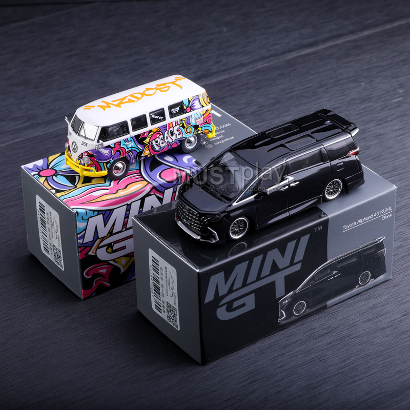 Minigt 1191 Volkswagen T1 Van Bus 1179 Toyota Alphard Small Scale 1/64 Alloy Car Model