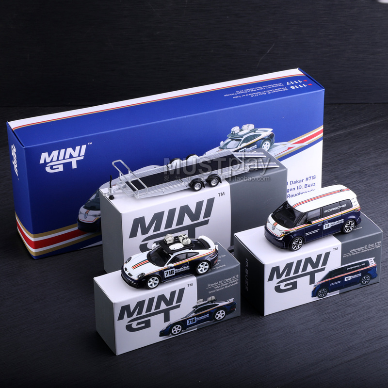 Minigt 1117 Volkswagen Id 1115 Porsche Dakar Dual Car Set Small Scale 1/64 Alloy Car Model Minigt 1117 Volkswagen Id 1115 Porsche Dakar Dual Car Set Small Scale 1/64 Alloy Car Model