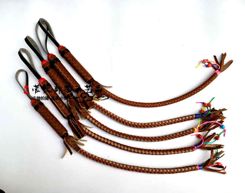 True cow leather whip Mongolian characteristic decoration Horse whip whip Horse riding dance Self-defense whip Martial arts film and television props