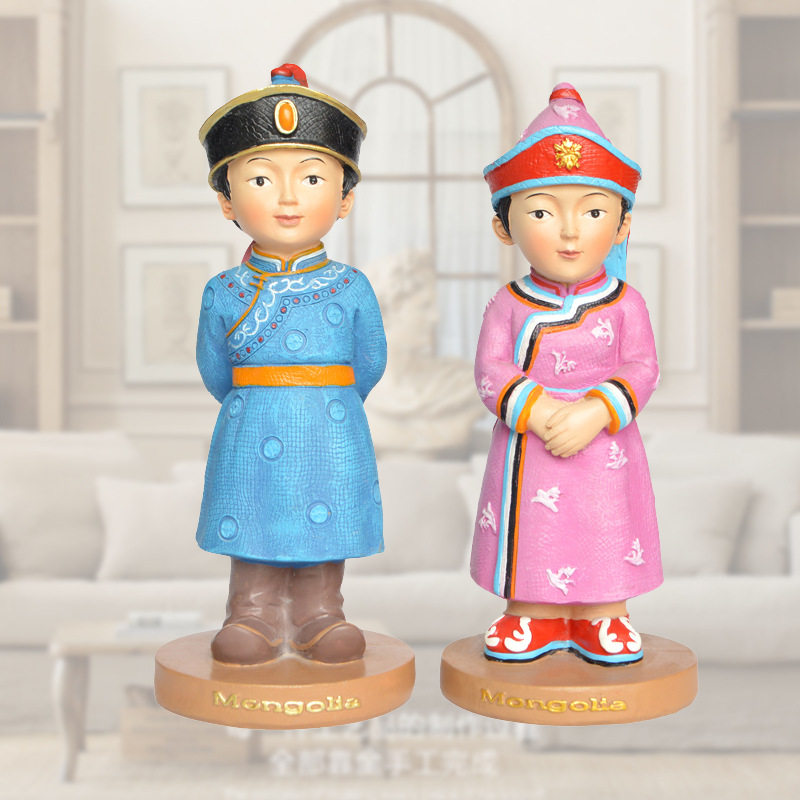 Mongolian Ethnic Crafts Gift Hem Decorations Creative Characters Clothing Small Pendulum resin Inner Mongolia Tourist Souvenirs