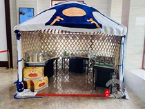 Yurt indoor solid wood yurt Mongolian crafts Mongolian wedding hotel Hall ornaments