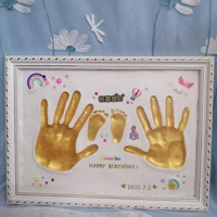 Семейное фото в белой рамке + белая глина + аксессуары, бесплатная печать фотографий золотой краской