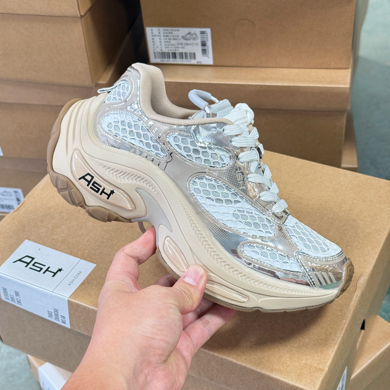 Ash Women's Shoes with Thick Soles and Height-Increasing Dragon Scale Dad Shoes for Petite Individuals, Breathable Sports Casual Sneakers Aq140L40013