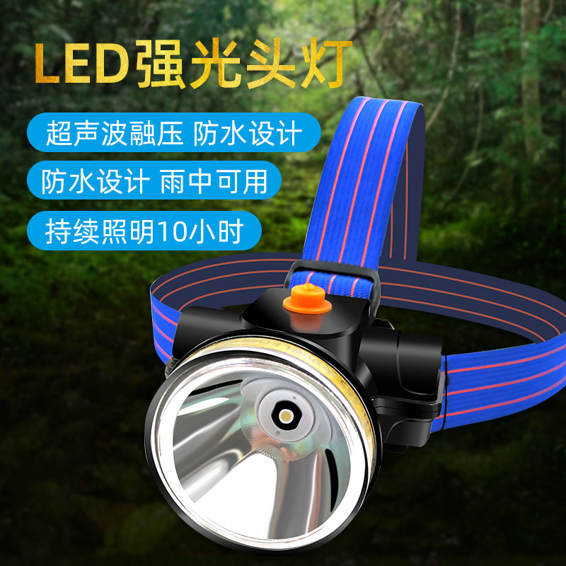 Waterproof glare headlamp charging super bright flashlight fishing special lithium battery miner lamp outdoor lighting long-range