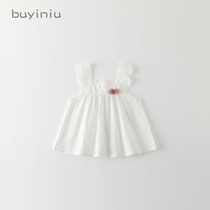 Girl doll shirt cloth girl 2021 new baby girl foreign princess coat children summer skirt shirt