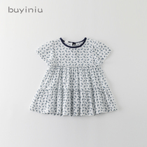 Girl dress cloth girl baby summer dress Net red skirt childrens summer short sleeve princess dress Han fan childrens clothing