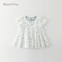 Girl princess dress cloth girl girl new 2021 new short sleeve skirt Korean version of childrens baby girl foreign style dress
