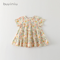 Childrens dress cloth girl summer dress baby foreign flower skirt Korean girl Summer Net red princess dress