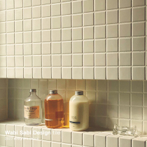 Crème Rice White Matt Mosaic Tile Toilet Salle de bain Kitchen Retro Day Style Contexte Wall Brick Coffee Shop