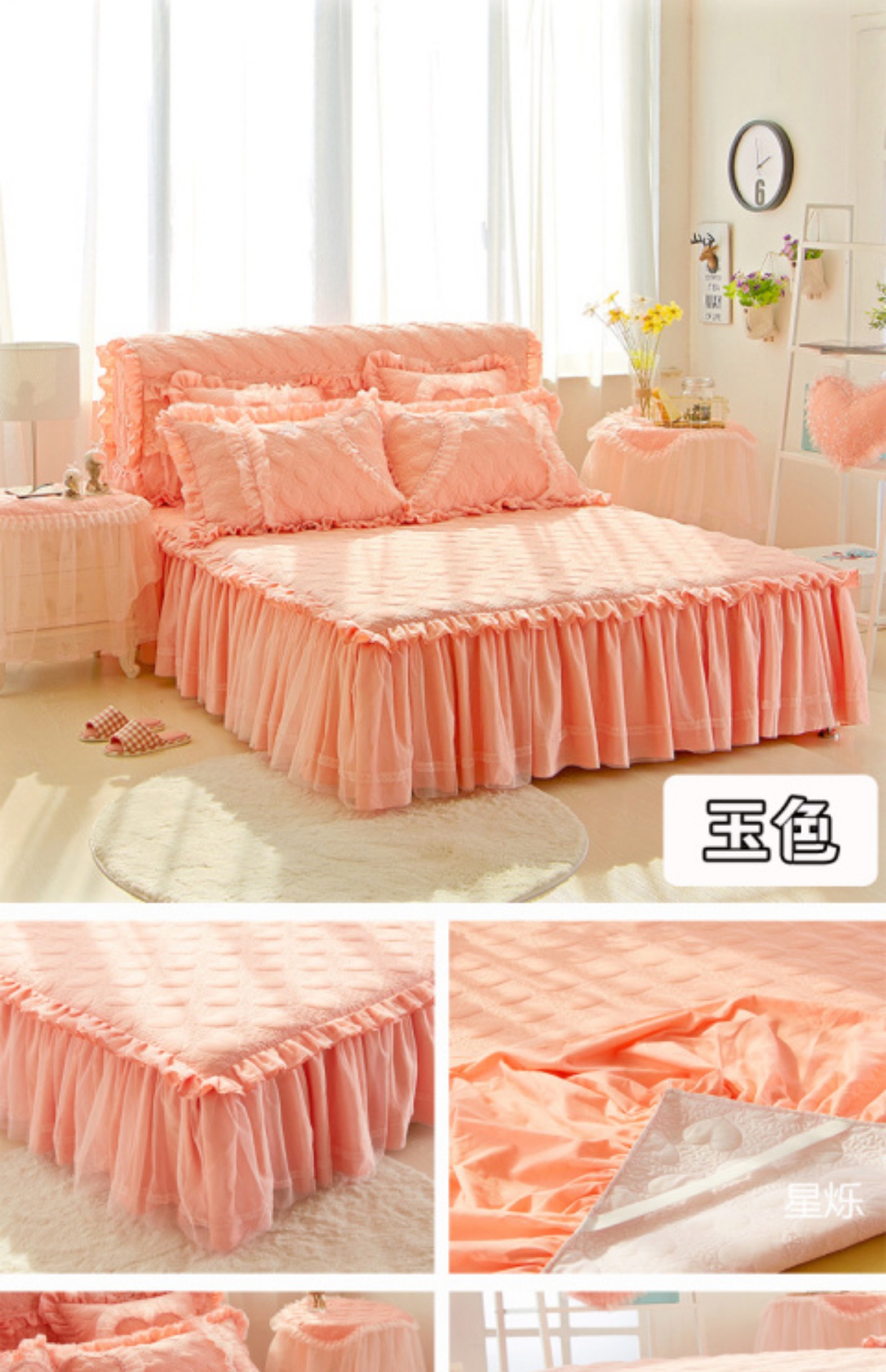 Ren rắn bông giường váy Simmons duy nhất mảnh vỏ bảo vệ trượt tấm dày bedspread đôi 1.51.8 m - Váy Petti ga giường viền họa tiết