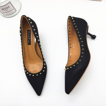 Daxijia brand womens shoes Farraze Crystal rivets fashion and comfortable low-heel wine cup and single shoes do not return