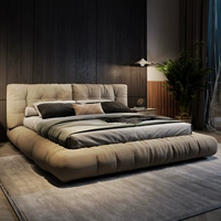 Минималистская одежда кровать Novic Light Technology Technology Velvet Bed Tatami Современный минималистский сетевой сеть красного облака. Двойное давление с двойным кровати
