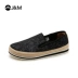 Jm hạnh phúc Mary giày phẳng mùa xuân đặt chân màu đen thoải mái giản dị giày nam Espadrilles 72097M - Plimsolls giày thể thao nam đẹp Plimsolls