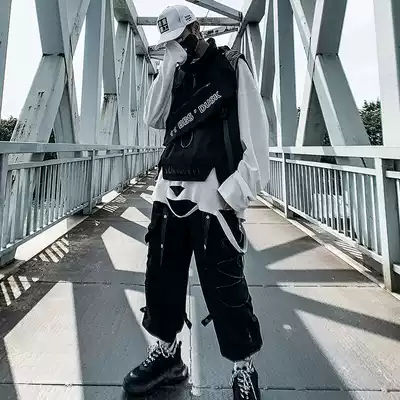 11bbsdusk national tide function wind pants men loose hip hop Tide brand tactics reflective straight tube overalls tide