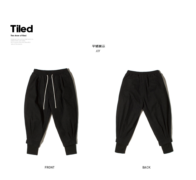 Guochao quần đèn lồng mùa đông nam lỏng hip hop hiphop quần hai lớp thiết kế cộng với quần nhung sọc harem quần đùi
