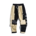 Xiaobin Guochao thời trang đường phố thương hiệu quần lỏng nam khâu tương phản màu thêu Velcro chân overalls thủy triều quần áo thời trang Quần làm việc