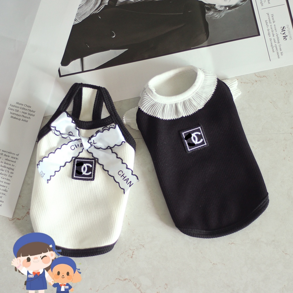 Pet cat dog clothes harness pure cotton vest lace floral lace flying sleeves small scent wind spring autumn and winter hit bottom VIP Teddy