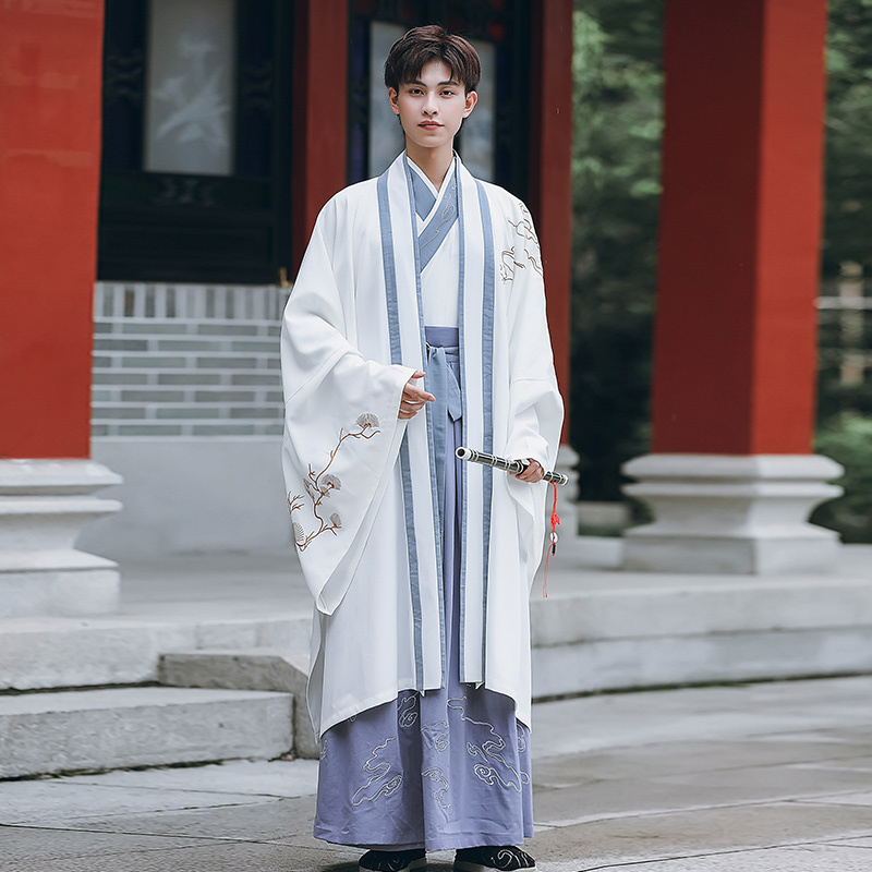Original Han Dynasty Men's Authentic Original White Chinese Style Ancient Style Wei and Jin Style Student Boy Suit Fairy Style Original Han Dynasty Men's Authentic Original White Chinese Style Ancient Style Wei and Jin Style Student Boy Suit Fairy Style