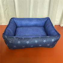  Denim canvas houndstooth canvas thickened dirt-resistant kennel Medium and large dog mattresses