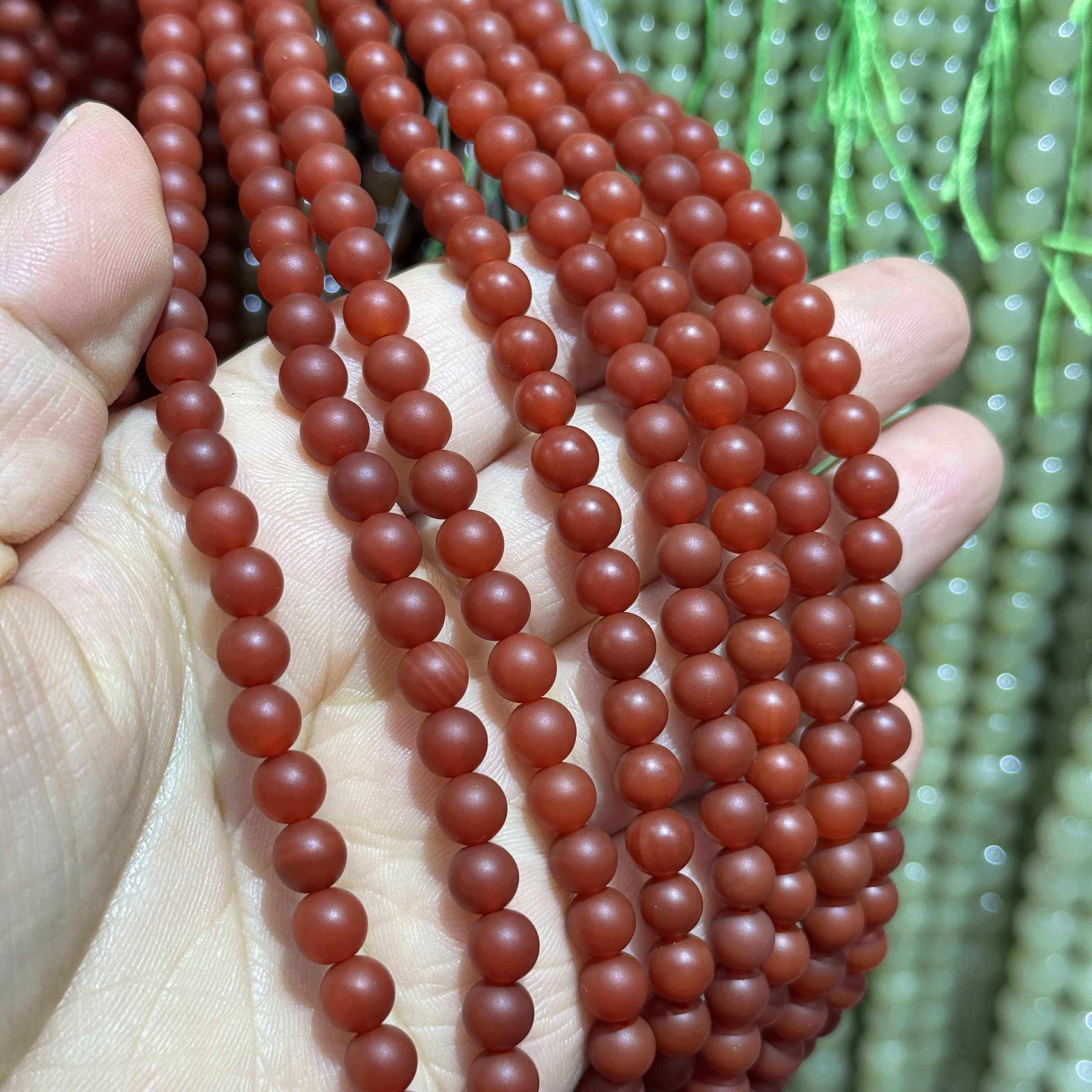 6mm哑光红实肉玛瑙散珠 | DIY串珠控必看!高质感配珠实测体验-奇石-淘宝好物网