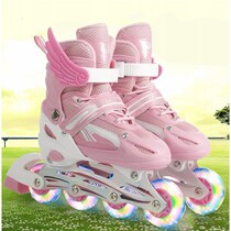 Skates Children Full Set Flash In-line Skates Roller Skates Adjustable Men and Women 8 Wheels Flash Skates