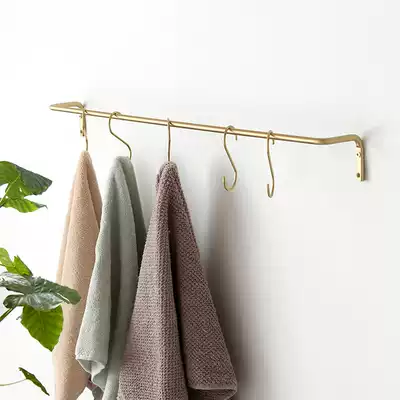 European-style kitchen powder room hanging towel bar punch-free stainless steel shelf Bathroom nail-free toilet brass hanging rod