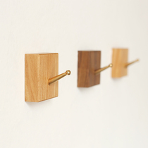 Walnut Nordic adhesive hook wall decoration wall hanging Japanese style solid wood adhesive hook porch hook porch bedroom coat hook adhesive hook