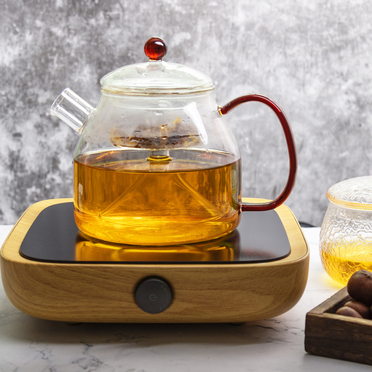 Heat resistant glass cooking tea container steamed teapot flower teapot black crystal stove large number of kettle foam teapot kung-fu tea set