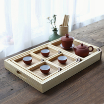 Manchurian solid wood tea tray seven-piece large tea tray combination dry foam table combination kung fu tea tray