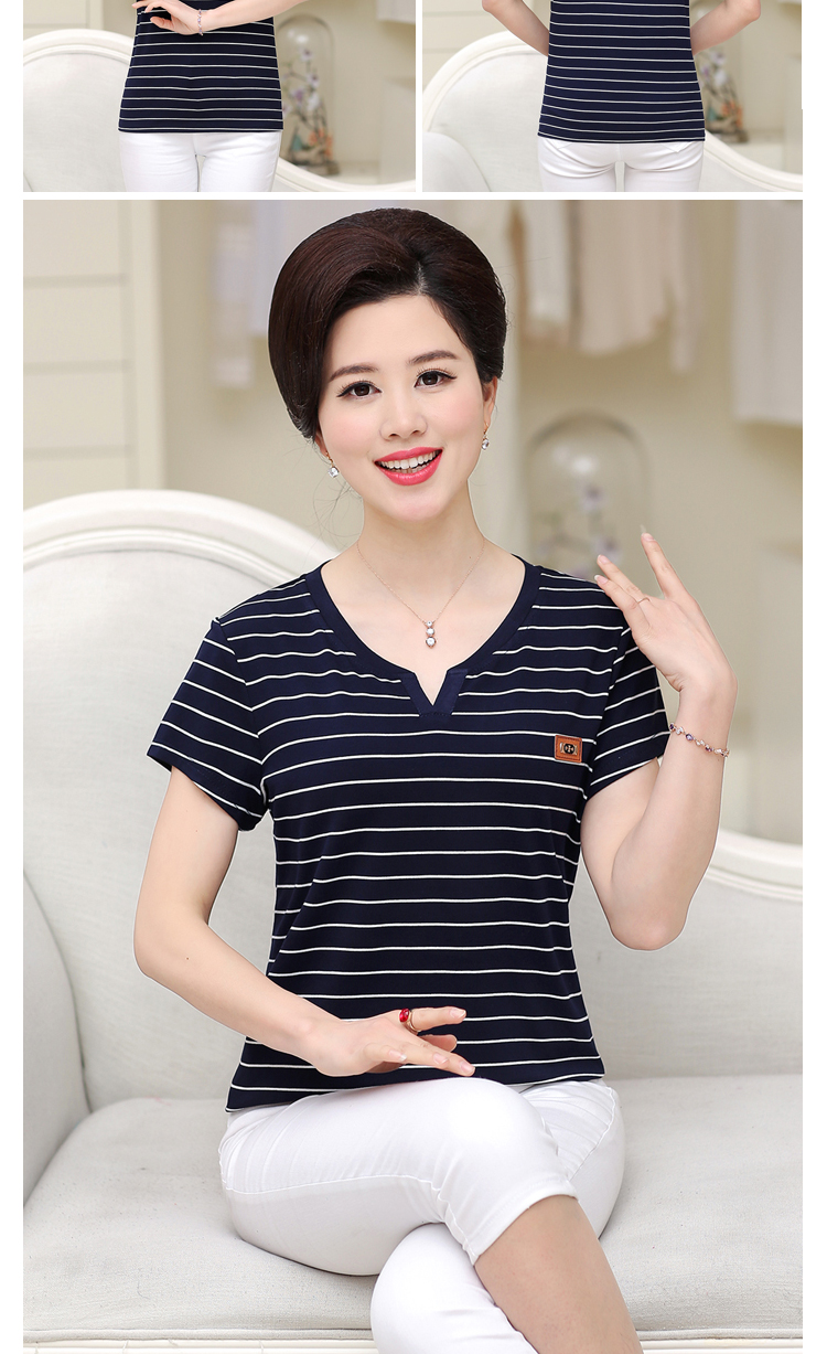 Phụ nữ trung niên mùa thu áo thun dài tay cotton đáy quần kích thước lớn cho mẹ tải quần áo mùa thu áo thun áo vest nữ trung niên
