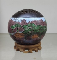 Vente chaude Hainan caractéristique du patrimoine culturel immatériel sculpture de noix de coco paysage de Hainan brûleur dencens cadeau danniversaire cadeau artisanal original vente directe personnalisation