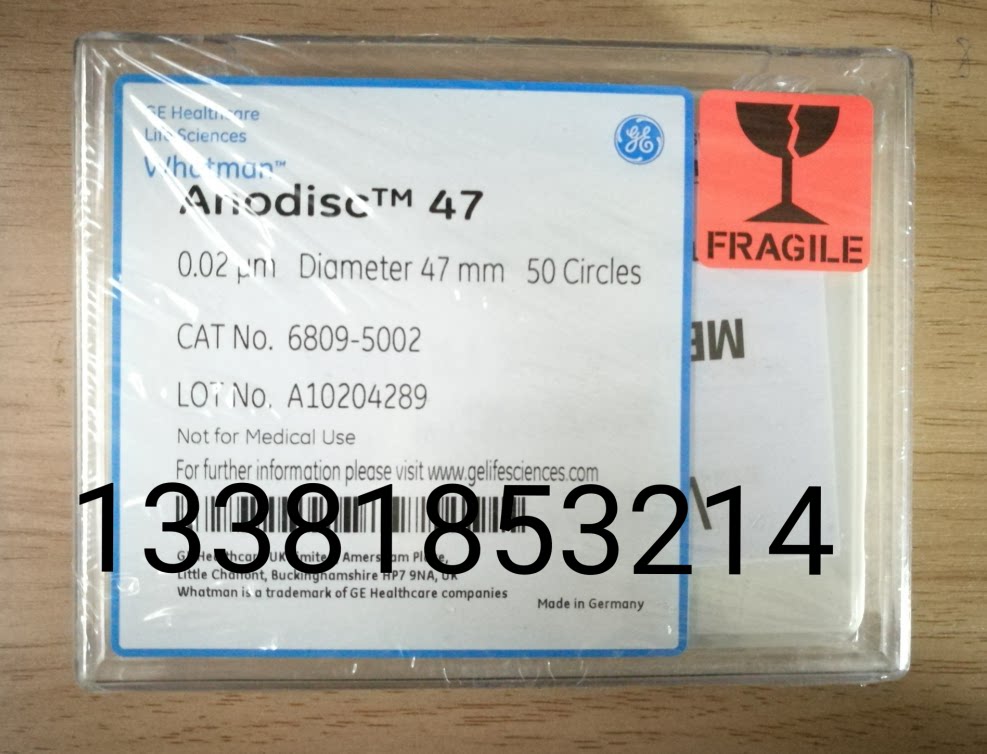 WHATMAN Anopore无机氧化铝AAO膜47mm 0.02um/20nm孔径6809-5002