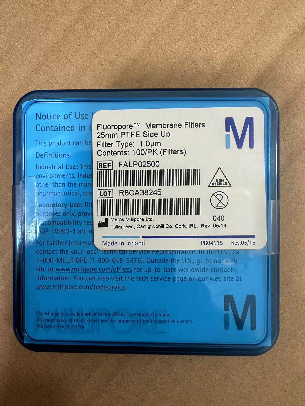 Millipore密理博Fluoropore疏水1um聚四氟乙烯PTFE滤膜FALP02500