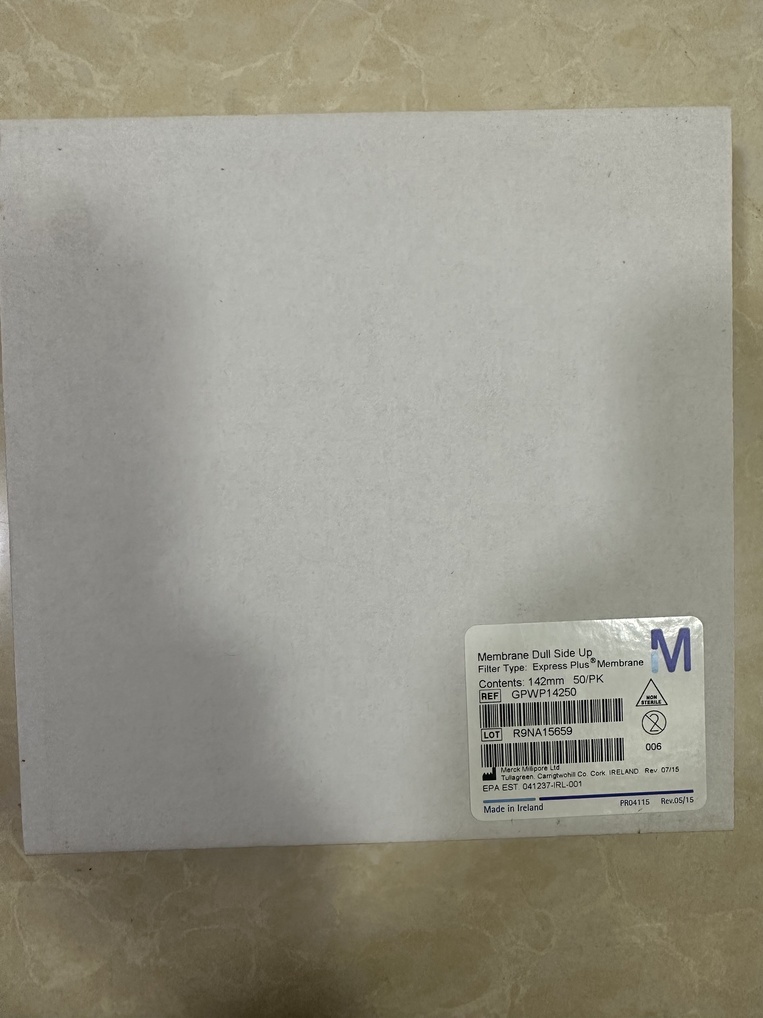 Merck Millipore密理博142mm 0.22um PES聚醚砜过滤膜GPWP14250