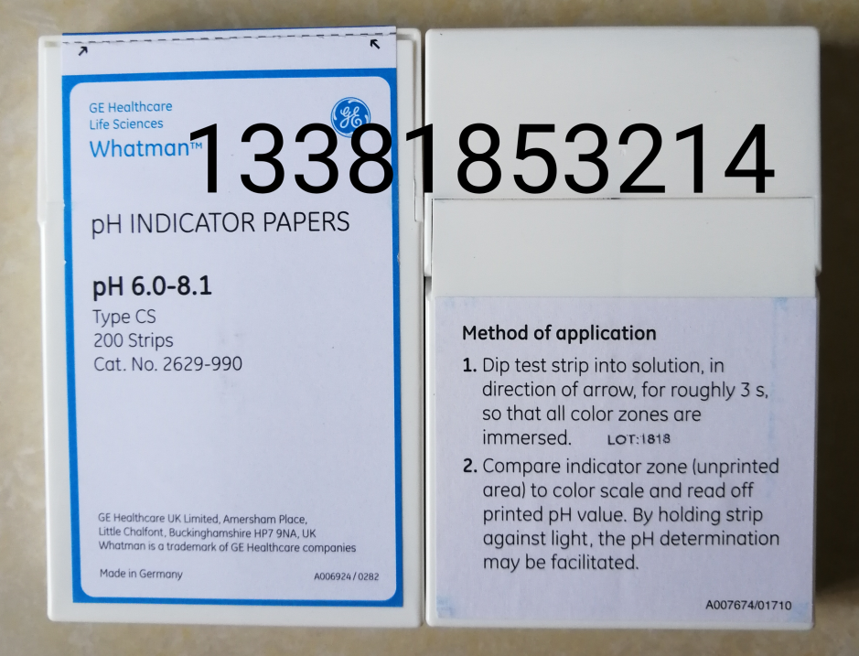 2629-990 WHATMAN CS型精密pH试纸PH INDICATOR PAPERS 6.0-8.1