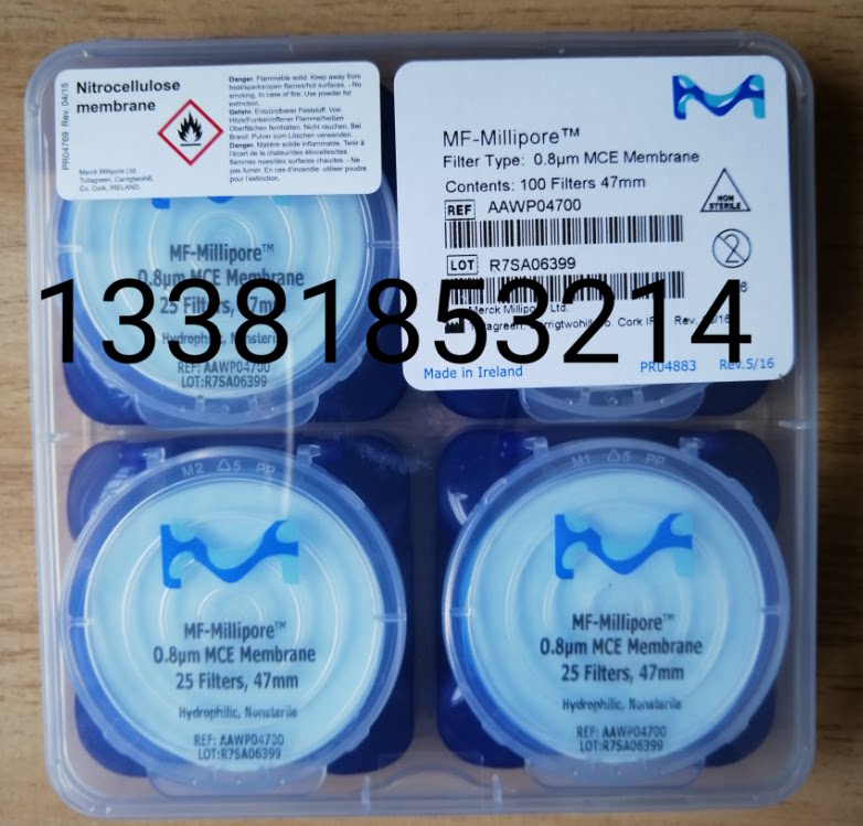 Merck Millipore默克密理博混合纤维素滤膜0.8um 47mm AAWP04700