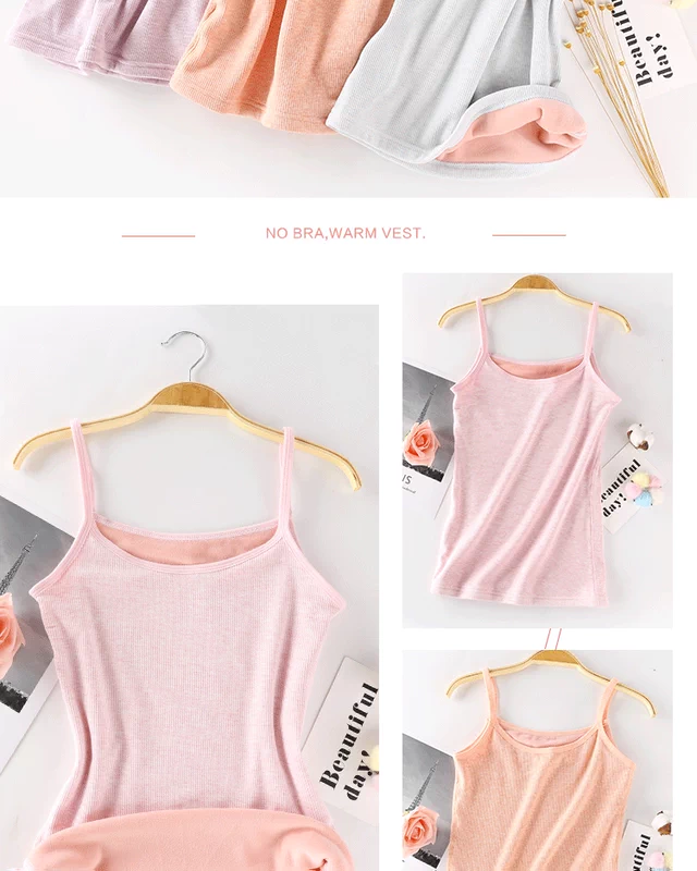 Mùa thu đông 2018 cộng với áo vest nhung nữ bên trong lạnh ấm dày dày nhỏ đan áo thun mỏng giảm béo áo ba lỗ