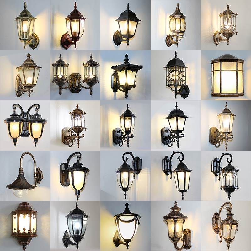 Outdoor wall lamp aisle balcony retro background LED waterproof staircase corridor outdoor wall courtyard lamps European style