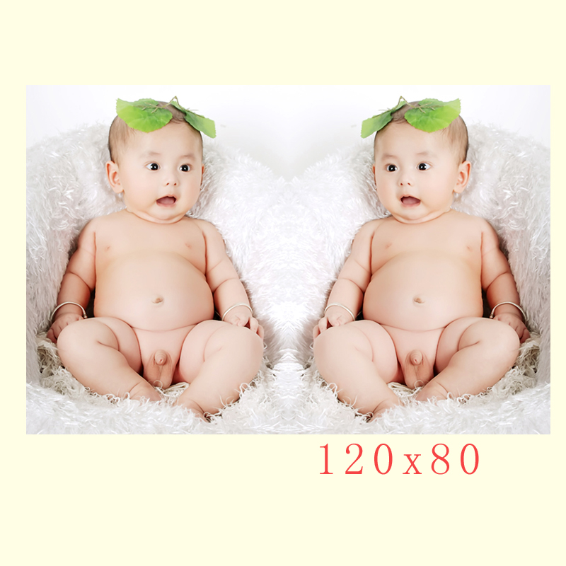 Cute painting baby poster baby painting doll painting prenatal education poster twins dragon and phoenix baby wall painting 120x80