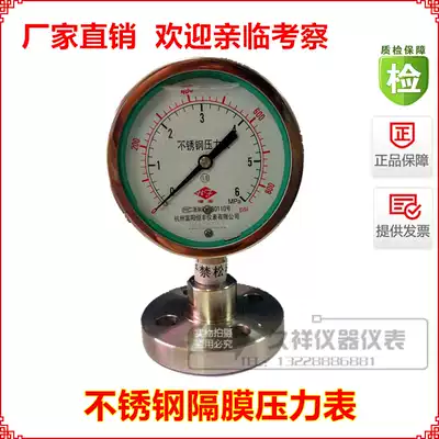 Stainless steel diaphragm pressure gauge YTPMF DN15 flange connection 0-6Mpa full specification corrosion resistance