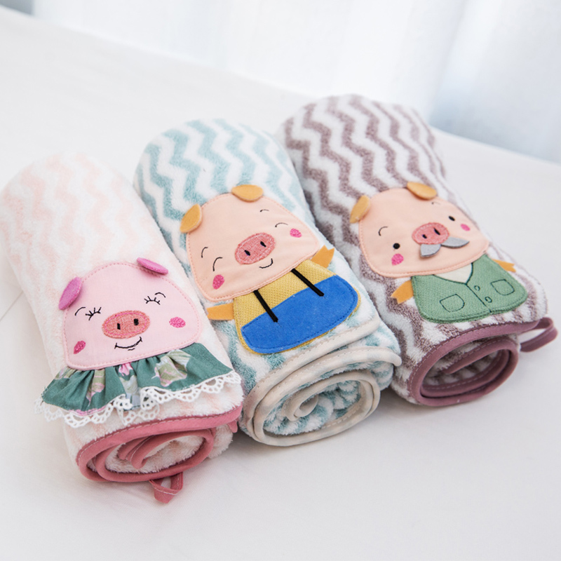 Towel cotton cute girl wash face household bath Water absorption does not lose hair Quick-drying wipe hair cotton soft adult