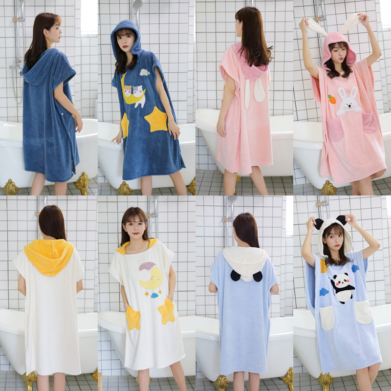 Cloak bathrobe-style bath towel women can wear can be wrapped towel absorbent adult 2022 new net red non-cotton cotton household