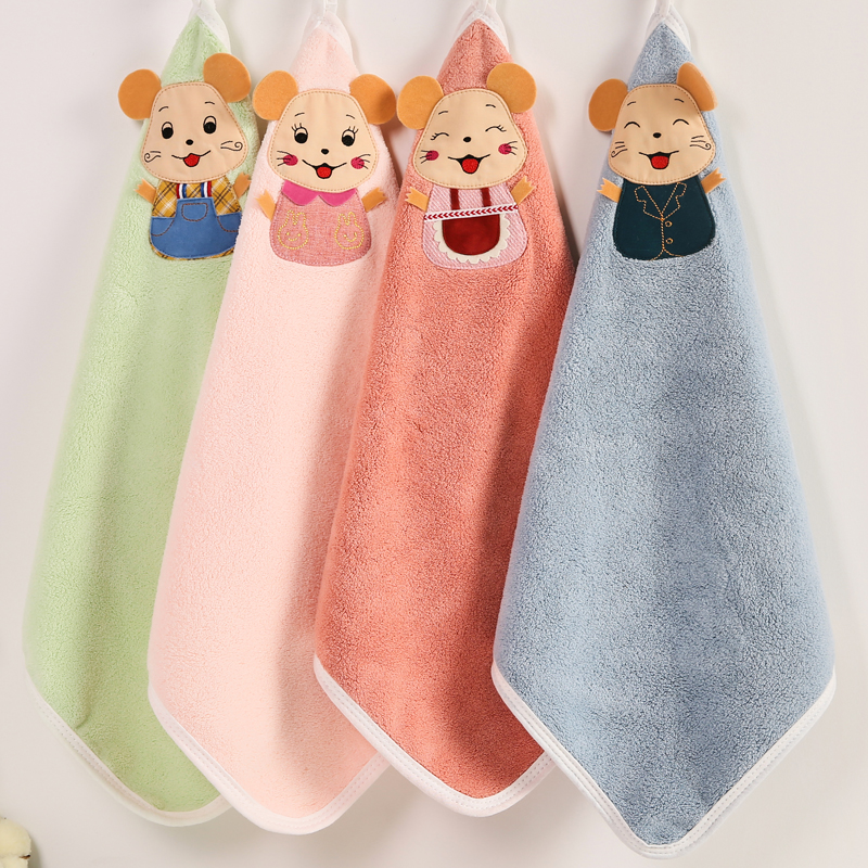 Small towel, children's small square towel, pure cotton, absorbent, not shedding, wash face, household soft baby hanging hand towel, square