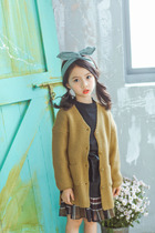 New childrens clothing autumn winter girl sweaters cardiovert cuddly cute Korean version jacket with long cash jersey sweater