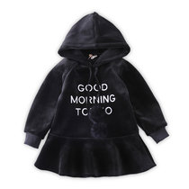 Korean version of childrens clothing new childrens clothing winter style red fish tail embroidery double-sided suede girl with long sleeves princess dress