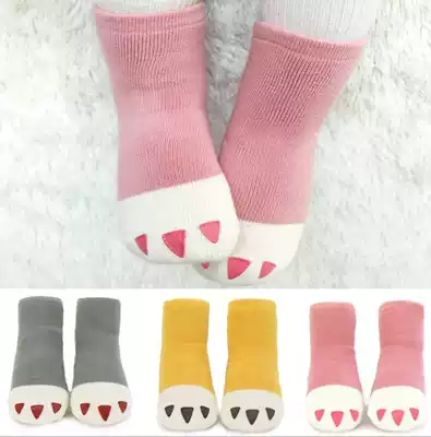 2017 Winter new children's socks baby cartoon feet claw wool socks baby winter warm socks