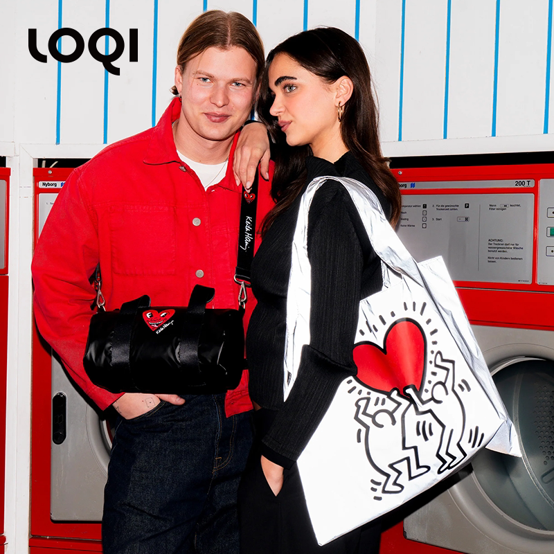 German Loqi Fashion Eco-Friendly Bag Keith Haring Series 2026 New Storage Bag Set Travel Bag Reflective Version
