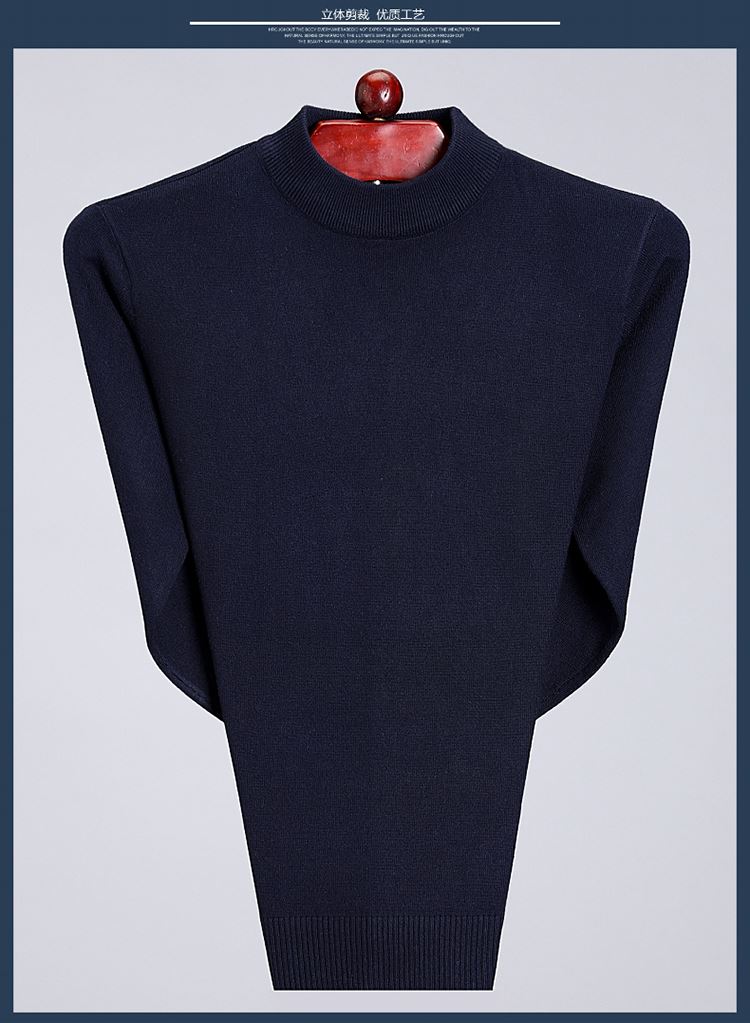 Ordos City cashmere nam nửa vòng cổ đan áo len dày trung niên áo thun áo gile nam